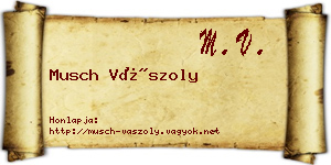 Musch Vászoly névjegykártya